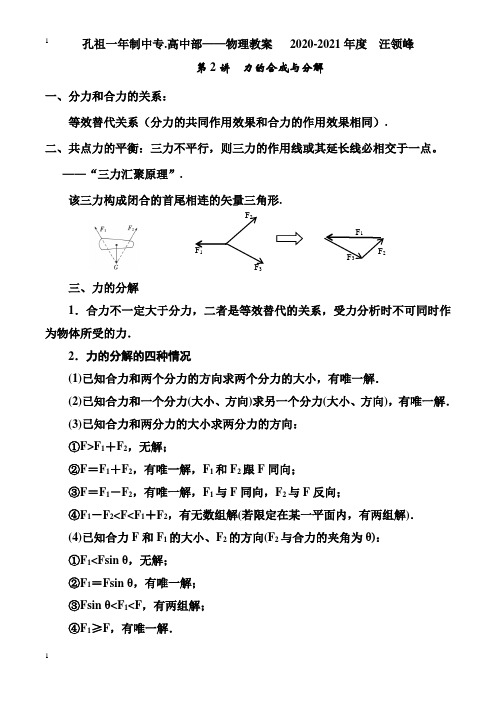 力的合成和分解