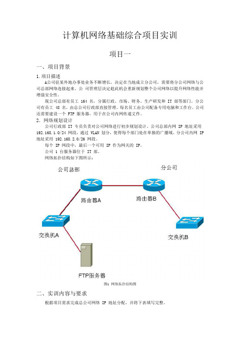 计算机网络基础综合项目实训