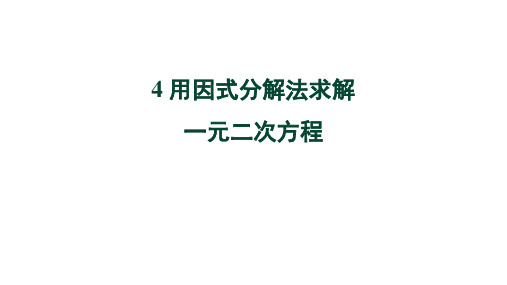 2.4《用因式分解法求解一元二次方程》北师大版九年级上册教学课件1