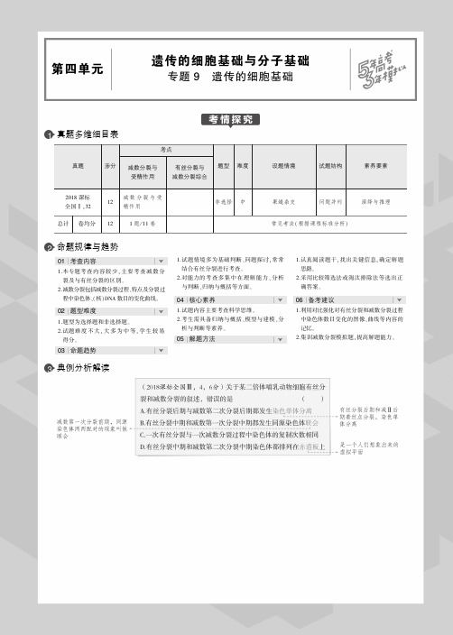 2020版高考生物一轮复习专题9遗传的细胞基础教师用书(PDF,含解析)