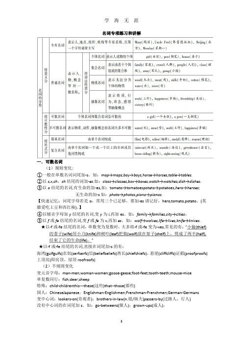 初中英语名词专项练习题(2020年九月整理).doc