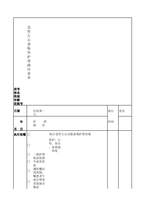 心衰临床路径表单1