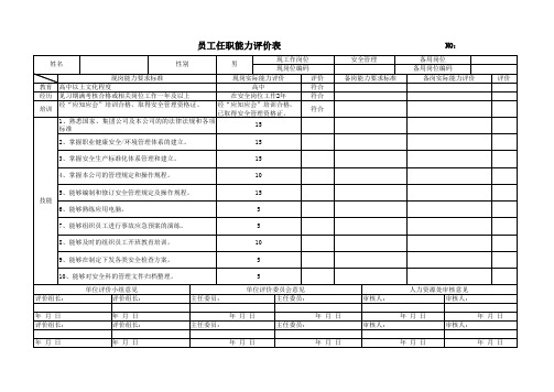 任职能力评价表