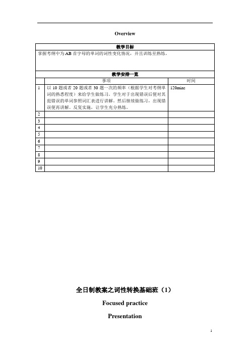 牛津沪教版初三英语考纲重点单词专题-词性转换1-A-B-基础版-教师版