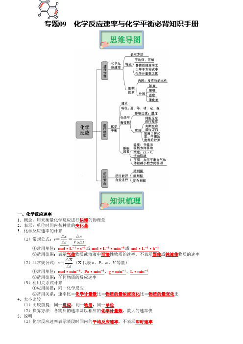 专题09 化学反应速率与化学平衡-2023年高考化学必背知识手册