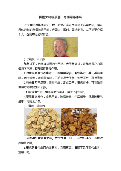 国医大师徐景藩：胃病用药体会