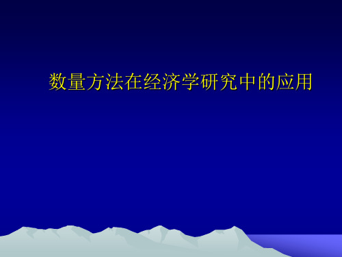 数量方法在经济学研究中的应用(12.8)