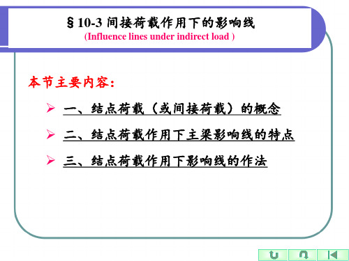 02-课件：10.3 间接荷载作用下的影响线