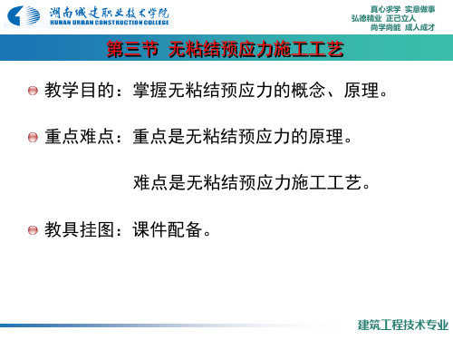 预应力混凝土工程无粘结预应力施工工艺教学课件