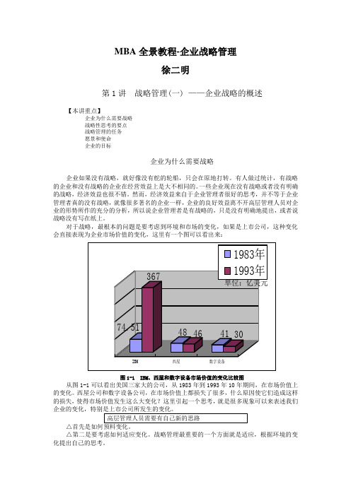 MBA全景教程-企业战略管理培训教材