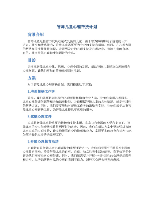 智障儿童心理帮扶计划