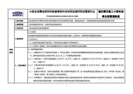 抽样检验管理办法(小农装)