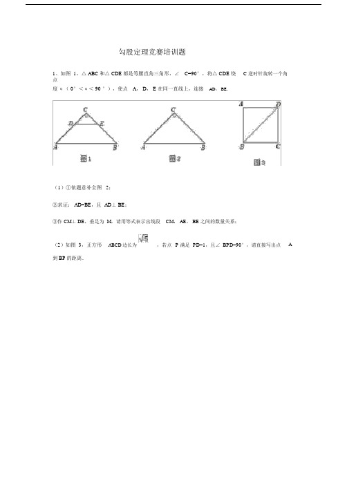 勾股定理竞赛培训题(含答案).doc