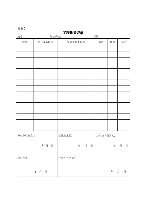 签证及零星用工单