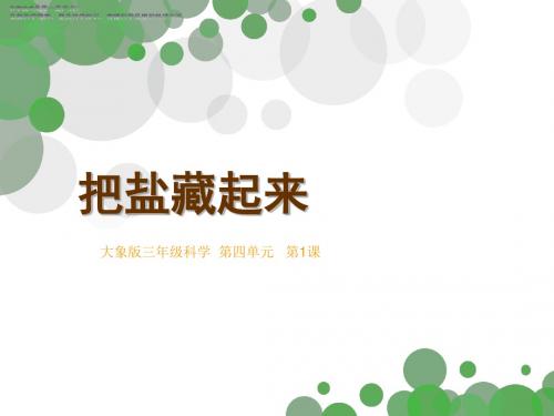 三年级下册科学教学课件《把盐藏起来》课件 大象版