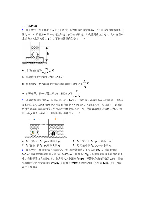 人教版第十章浮力单元 易错题同步练习试卷