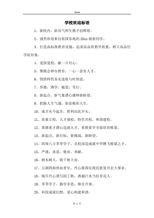 学校欢迎标语 (2)