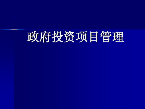 政府投资项目管理