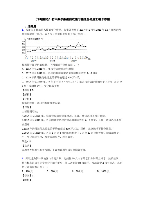 (专题精选)初中数学数据的收集与整理易错题汇编含答案