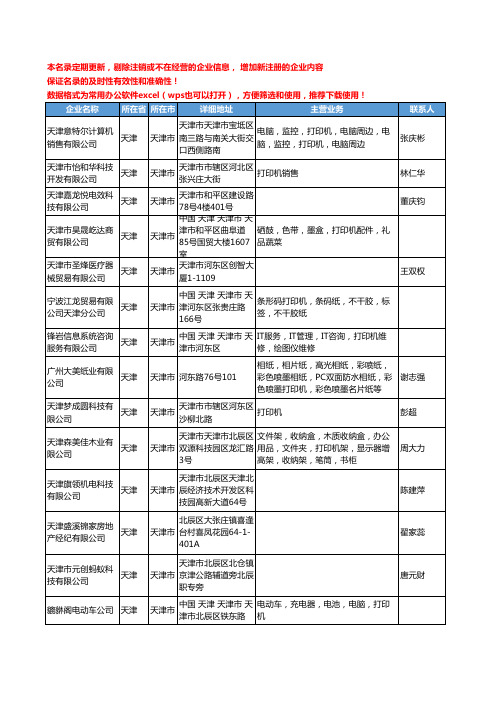 2020新版天津市打印机工商企业公司名录名单黄页联系方式大全90家