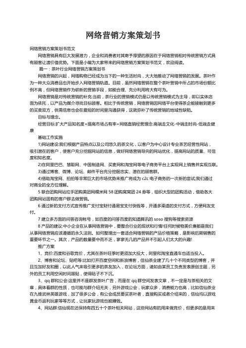 网络营销方案策划书范文