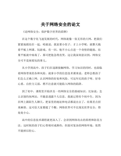 关于网络安全的论文