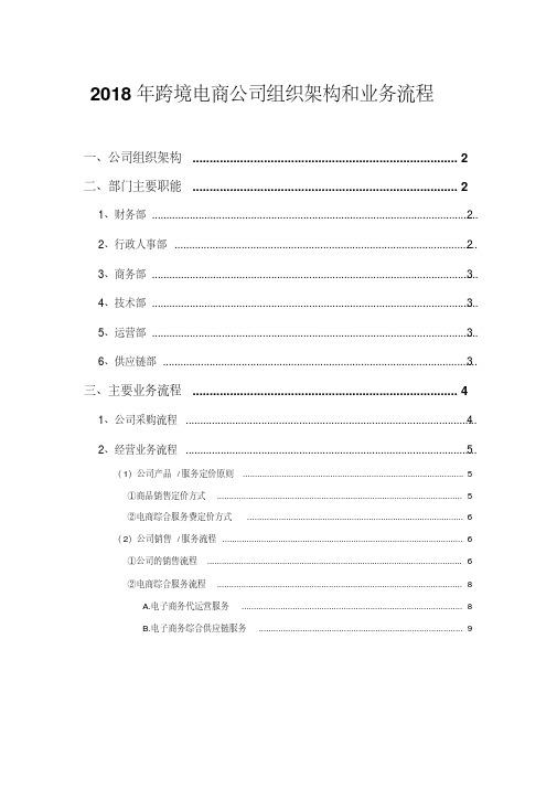 2018年跨境电商公司组织架构和业务流程