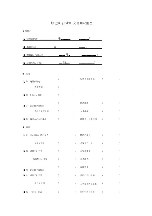 烛之武退秦师文言知识整理精品