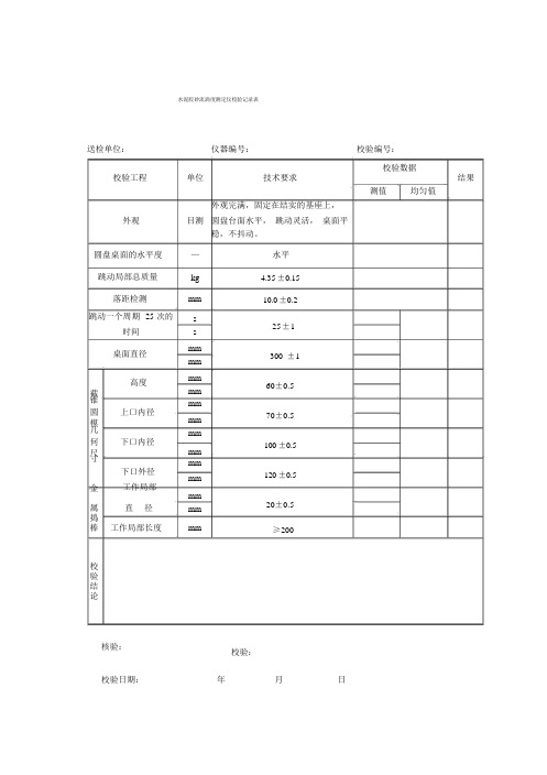 各仪器设备校验记录表