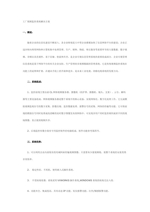 工厂视频监控系统解决方案