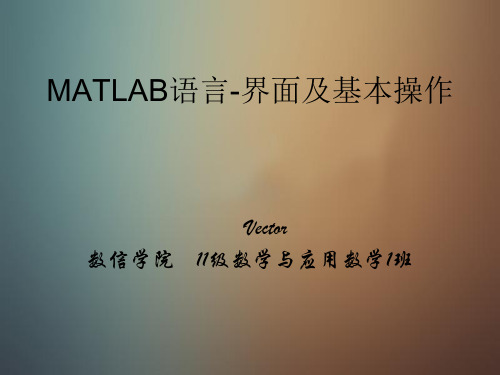 Matlab软件-界面及基本操作