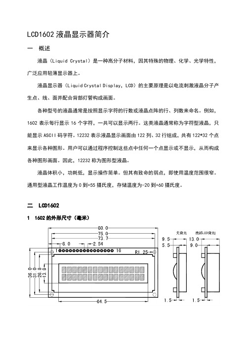 LCD1602液晶显示器简介