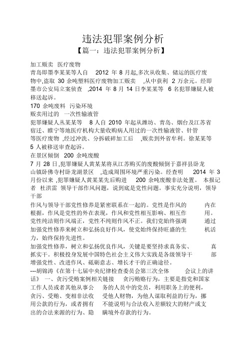 违法犯罪案例分析