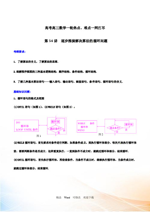 高考高三数学一轮热点 逐步推演解决算法的循环问题点