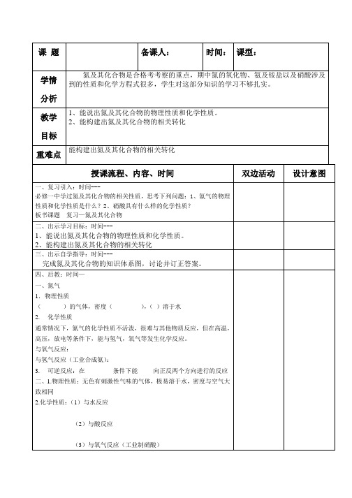 新教案--氮的复习