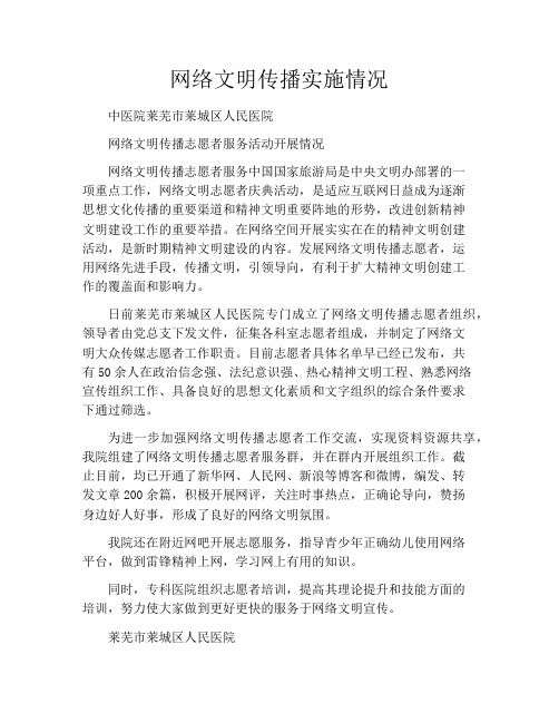 网络文明传播实施情况