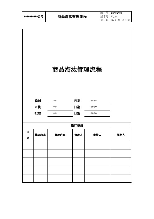 连锁超市商品淘汰管理流程