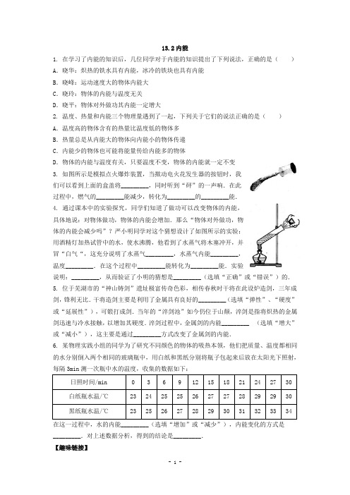 第十三章 第2节 内能(含答案)