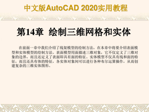 AutoCAD2020教程第14章 绘制三维网格和实体