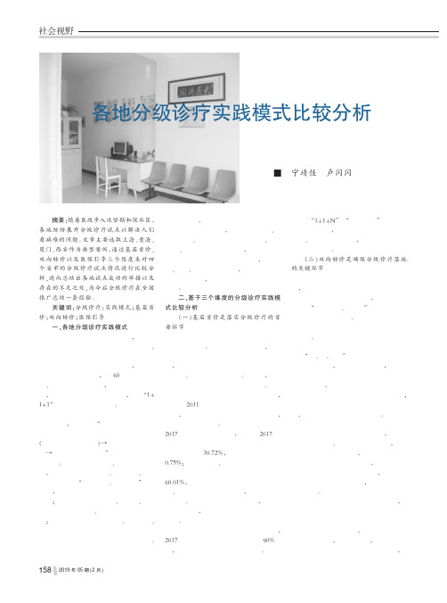 各地分级诊疗实践模式比较分析