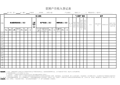 贫困户月收入登记表(1)