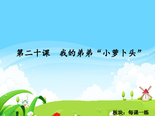 最新语文S版三年级语文下册20 我的弟弟“小萝卜头”_每课一练