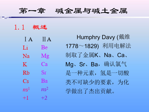 复旦大学无机化学 课件 第1章 碱金属和碱土金属