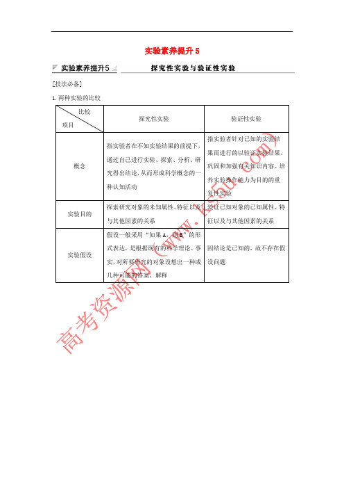 2019版高考生物大一轮复习 第八单元 生物个体的稳态 实验素养提升5学案 苏教版