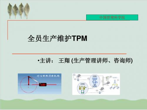 TPM专供精益生产咨询师用的讲义PPT课件( 187页)