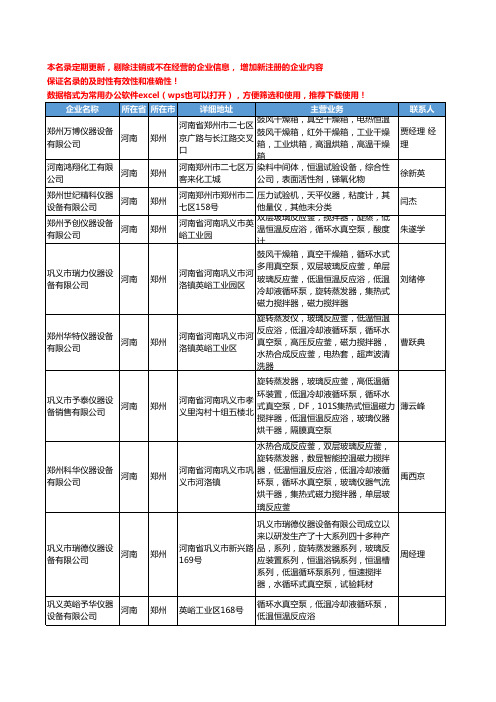 2020新版河南省恒温设备工商企业公司名录名单黄页大全77家