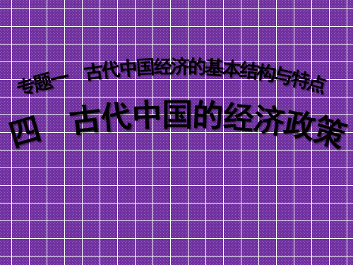 《古代中国的经济政策》课件(20张PPT)(人民版必修2)