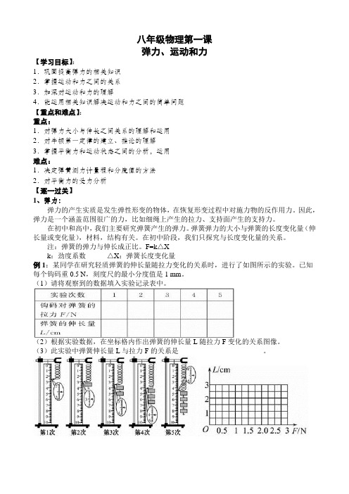 八年级物理第一课