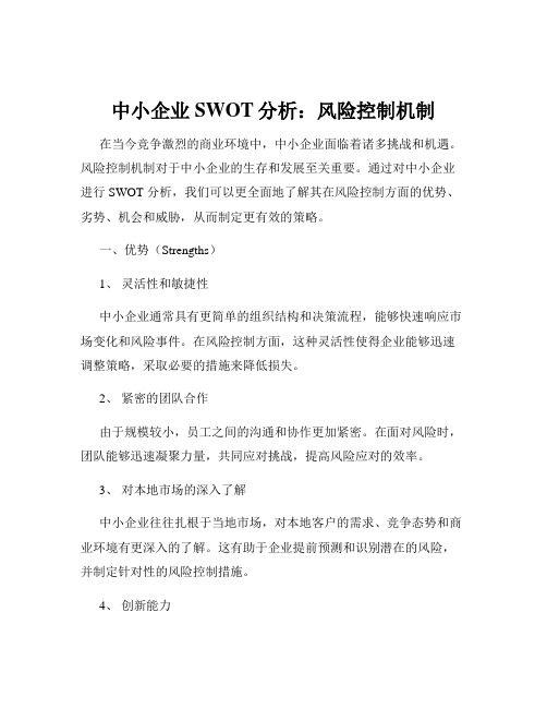 中小企业SWOT分析：风险控制机制