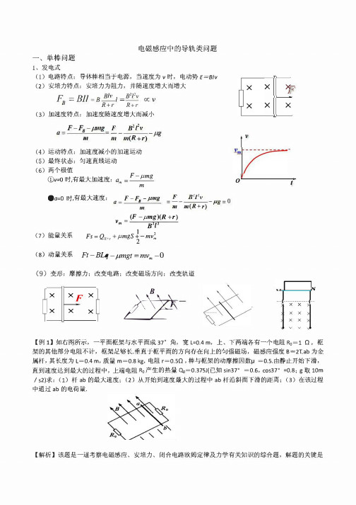 (物理)高中物理法拉第电磁感应-导轨问题全面总结